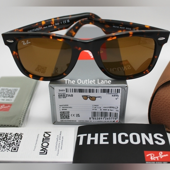 Model Display Ray-Ban Wayfarer Tortoise Brown RB2140 - Picture 13 of 16